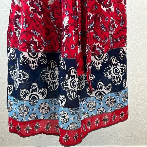 Lane Bryant Red and Blue Floral Midi Dress - Picture 3 of 8